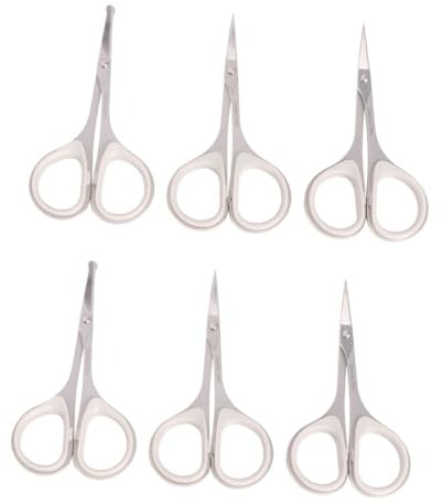 FRCOLOR 2 Sätze Nasenhaarschere Präzisionsschere Augenbrauenschere Gesichtstrimmer Maniküre-schere Runde Schere Sicherheitsschere Mit Stumpfer Spitze Gesichtshaarschere Silver 3 Stück * 2
