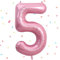 UDRKFOPK Zahlen Luftballon Rosa,Rosa Luftballon 5, 40 Zoll Rosa Folienballon 5，101cm Rosa Zahlenballon 5 Helium Ballon Luftballon 5 Geburtstag für 5 Jahre Geburtstagsdeko Kinder Mädchen Junge