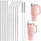 Sebudion Lot de 12 pailles pour Stanley Adventure Travel Mug, 10 pailles réutilisables, 2 brosses de nettoyage, 30 cm