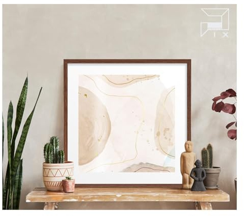 Pix FRAMES Bilderrahmen 15x15 cm - Holz Fotorahmen - Braun | Holzbilderrahmen mit Plexiglas - Bilderrahmen Holz zum Aufhängen - Wooden Picture Frame - Photo Frame zum Aufstellen