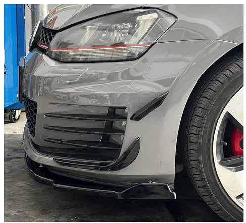Stoßstange vorne Für VW Für Golf MK7 7 Für GTI R 2013 2014 2015 2016 Glanz Schwarz Front Stoßstange Aero Kit Canard Flügel Autoteile Frontspoiler(Type A 2013-2016)