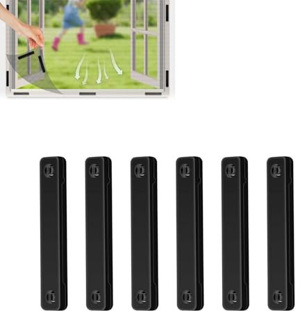 Tiras magnéticas autoadhesivas para mosquitera, 6/12 piezas autoadhesivas, clips de fijación con imán fuerte, instalación sin taladrar para mosquiteras, cortinas de puerta (6 unidades, negro)