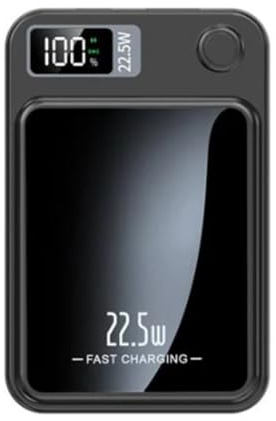 Cpolebev Caricabatterie Rapido Wireless Magnetico Caricabatterie Wireless Nero Caricabatterie Wireless ABS Power Bank 20000MAh Adatto per Caricabatterie Portatile A Induzione /