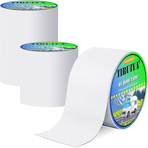 Tiruiya Wohnwagen Dichtband, Butylkautschuk Weiß Selbstklebend Wasserdicht, Bitumenband Reparatur Abdichtband klebeband für Wohnmobil, Dach, Rohrdicht, Pool, Caravan