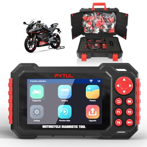 M7 Motorrad-Diagnosegerät, ABS-Spezial OBD-2 Diagnosegerät & Codeleser, Autoscan & Sofortige VIN-Erkennung, Für Honda Kawasaki Yamaha Harley 70+ Marken, 100+ Wartungsfunktionen, Fehlerspeicher Auslese