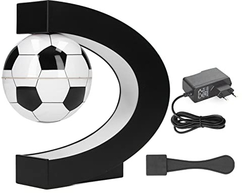 Acouto Magnetischer Schwebender Fußball mit C-förmiger Basis, LED-Leuchten, 360-Grad-Drehung, Büro-Schreibtisch-Dekoration für Freunde, Kollegen, Vorgesetzte (EU-Stecker)