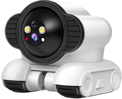 Robot Camera on Wheels Dog Camera Security Cameras Double Lens for Elder Indoor, WiFi