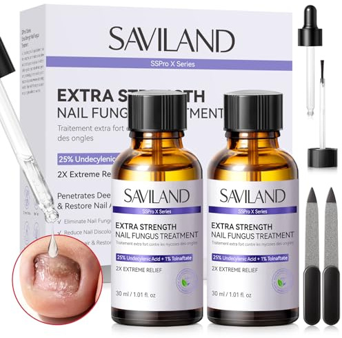 SAVILAND Fungal Nail Treatment Extra Strong: Nail Fungal Treatment for Toenails 2X Extreme Relief Toenail Fungal Treatment 2PCS 30ML Nail Repair Growth for Improves Thick Discolored Nails