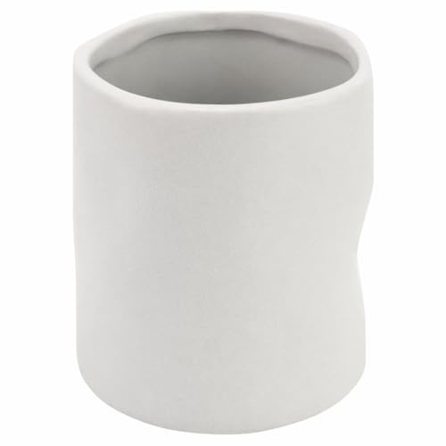 Jean & Len Tandborstmugg i robust stengods, beige, 8,3 x 10 cm | Perfekt för makeupborstar eller som pennhållare, minimalistisk design