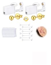 WillTen G23 Titan Piercing Stechen Set Gold Silber, 2Pack Ohrring Pistole mit vorinstallierten steckern, Ohrring Stechen für Ohrläppchen Ohrknorpel, Piercing Set mit Ohrmuschelüberzügen