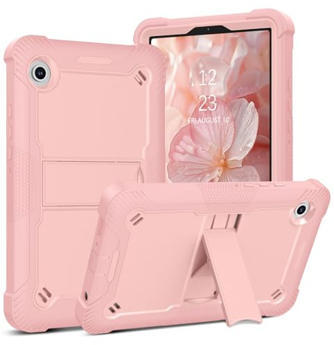 Telaso Coque pour Samsung Galaxy Tab A11 (2025) / A9 (2023) 8,7 avec béquille pour enfants, housse de protection résistante aux chocs, rose