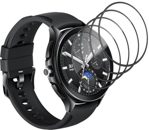 Yieehhow [4 Piezas] Protector Pantalla para Xiaomi Watch 2 Pro Cristal Templado, Anti-Arañazos/HD PMMA Protector Pantalla Compuesto, 3D Curvado Película Protectora para Xiaomi Watch 2 Pro