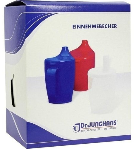 Dr. Junghans Medical 29018 Einnehmebecher mit Griff, weiß, Deckel 12 mm