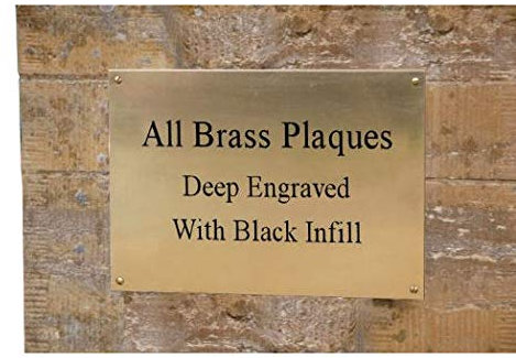 County Engraving Personalised Solid Brass Plaque 4 x 6 Memorial Sign Engraved With Any Message