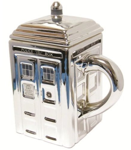 Doctor Who TARDIS 3-D Ceramic Silver Mug by Underground Toys