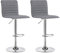 SONGMICS Juego de 2 taburetes de Bar Sillas de Cocina Cromado Ajustable 94-114 cm Base Ø41 cm, Lino Gris, LJB15G