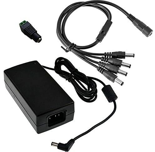 BW 12V 5A 60W DC Power Supply with a 4 Way CCTV Power Splitter Cable for CCTV Cameras,LED Srip Light (Alternative Power Supply, Power Cord not Included)