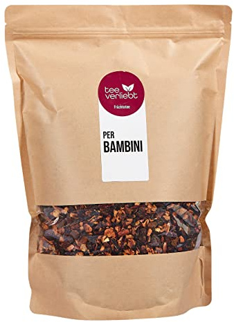 teeverliebt - Loser Früchtetee Per Bambini 1000 g I Früchtetee lose I die Tee-Mischung mit mild-ausgewogener, leicht süßer Note ideal für Kinder I hochwertiger Tee lose 1 kg