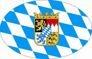 U24 Autoaufkleber Bayern mit Wappen Oval 10 x 6,5 cm