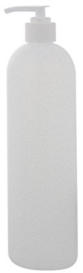 Leere Flasche mit Pumper 500ml, Kosmetex BOSTON Pumper-Flasche, Plastik, zylindrisch, halbtransparent, groß, 1 x 500ml