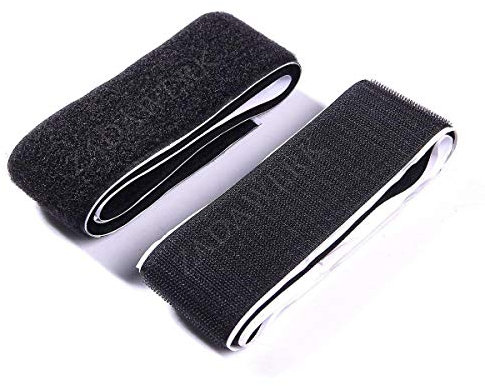 ZADAWERK® Klettverschluss - 50 mm x 100 cm - Schwarz - Klettband selbstklebend - verbinden von Komponenten - je 1 Meter Flauschband und Hakenband