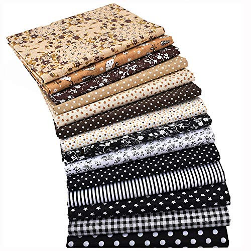 YYSZ 14 Stueck Muster Baumwollstoff meterware Stoffpaket 50 x 50 cm DIY Patchwork Stoffe Kunsthandwerk 100% Baumwolle Baumwolltuch