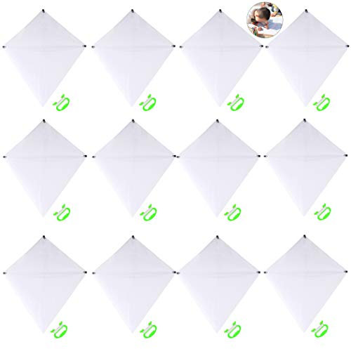Joyibay DIY Flying Kite, 12PCS Kids Kites Making Painting White Paper Blank Kites with Swivel Line for Outdoor Park Beach Grassland Activities