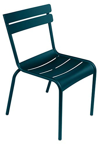 Fermob Luxembourg Stuhl aus Aluminium in der Fabe Acapulcoblau 88 x 49 x 57 cm, Sitzhöhe 49 cm