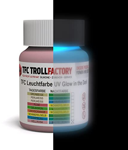 TFC Peinture lumineuse, couleur du jour : violet/nuit : turquoise I Couleur fluorescente I Peinture murale phosphorescente I 50 ml