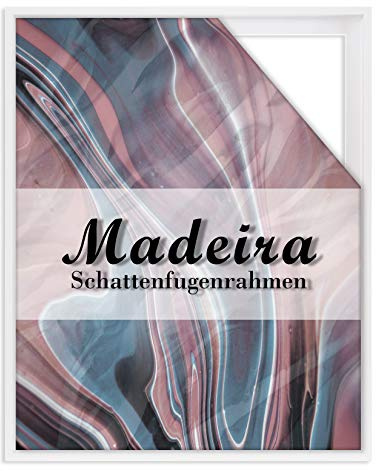 BIRAPA Madeira Schattenfugenrahmen für Leinwand 60x90 cm in Weiß, Holzrahmen, Rahmen für Leinwände, Leerrahmen für Leinwand, Schattenfugenrahmen für Keilrahmen