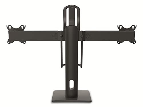 PureMounts® Monitor-Halterung für Zwei Bildschirme, 2X VESA 75x75 bis VESA 100x100 Monitor-Aufnahme, stufenlos Höhenverstellbar, neigbar, schwenkbar, drehbar, schwarz