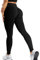 RIOJOY Sport Leggings Damen Scrunch Butt Gym Leggings High Waist Seamless Push Up Po Sportleggins für Fitness Workout Yoga, Schwarz S