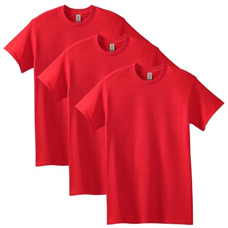 Gildan Men's Shirt (Pack of 2), Red (3-Pack), 3XL