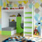 Marlux-Meble Hochbett JSM-7 90x200 TREPPE RECHTS mit Schreibtisch Schränke und Ausklappbares Sofa 70x180 Matt Funktionsbett Etagenbett Stockbett Kinderhochbett Jugendhochbett (Limette Matt)