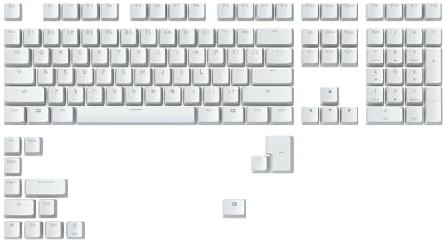 Glorious Gaming 123 capuchons de touches ABS Doubleshot V2 (dispo. US) - Design double moulage, ineffaçable, compatible RGB, légendes transparentes, pour toutes les tiges MX, dispo. US - Blanc