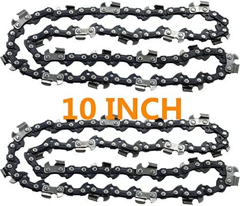 10 Inch Chainsaw Chain S40 3/8 LP Pitch .050 Gauge 40 Drive Links, 10-inch Replacement Chains Compatible with Remington, Greenwork, Sunjoe, Worx, Craftsman Pole Saw-2 Packs