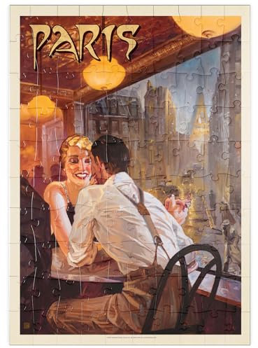 MyPuzzle Frankreich: Paris wenn es regnet, Vintage Poster - Premium 100 Teile Puzzle - MyPuzzle Sonderkollektion von Anderson Design Group