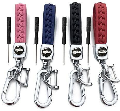 BSITSSS 4 Pcs Porte Clef Voiture, Cuir Porte Clé Porte Clef Personnalisé, Porte-clés pour Voiture Porte Clé Voiture Porte Clés Fmille Présente Cadeau Grand Pere, Accessoire Voiture Femme Homme