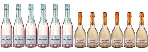 Brut Dargent Free Pinot Noir - Vin Rosé Pétillant Sans Alcool - Origine : France (6x0.75 L) & JP Chenet - So Free Sparkling Chardonnay Vin blanc pétillant sans alcool - Sans arômes ajoutés(6 x 0.75 L)