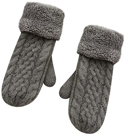 Vasreyy Handschuhe Damen Hand Warmers Beheizte Handschuhe Handschuhe Dünn Pulswärmer Damen Damenhandschuhe Warm Einfarbig Strick Fäustlinge mit Fleece Gefütterte Thermo Strick Handschuhe