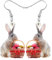 DOWAY Cute Ostereier Kaninchen Ohrringe Acryl Osterhase Dangle Schmuck Geschenke für Damen Mädchen lustig Ostern Deko (Beige B)