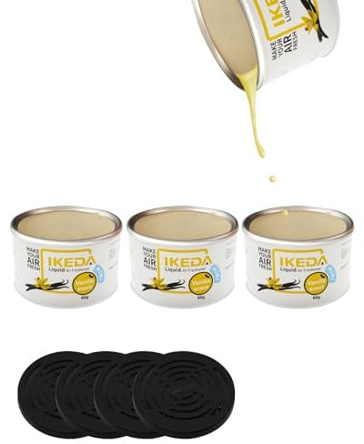 ikeda perfume Auto Lufterfrischer | 4 Stück 60ml Auto Duft | Langlebiger Duft für 30 Tage | Startseite Geruch entfernen | Nature Aromas Diffusor für Auto Badezimmer Desodorierer (Vanille, 4Pcs)