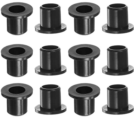 QUARKZMAN 12 Stück Geflanscht Hülse Lager 8mm Bohrung 10.6mm AD 12mm Länge Nylon Buchsen für Welle Schwarz
