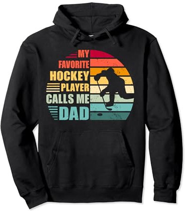 Mein Lieblingshockeyspieler nennt mich Papa Funny Hockey Dad Pullover Hoodie