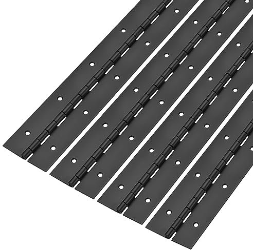 QUARKZMAN Piano Bisagra 16 x 2 4uds Inoxidable Acero Continua Bisagra Piano Bisagras para Gabinetes Puerta Bricolaje Almacenamiento Cajas 0.059 Hoja Grosor Negro