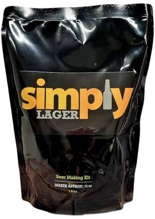DIAH DO IT AT HOME Simply Lager Beer Making Kit with Airlock - Makes 40 Pints (23L) of Classic Crisp Lager - High-Quality 1.8kg Malt Extract Pouch - Easy DIY Craft Beer Ingredients Set