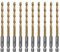 SALI 10 teiliges HSS Bohrerset Sechskantschaft Schnellbohrkronen Ø 4,8 mm Titan-beschichteter Bohrersatz Schnellwechsel 1/4-Sechskantaufnahme Spiralbohrer Metallbohrer für Holz Kunststoff Aluminium