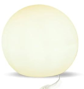 Licht-Erlebnisse Tischleuchte groß Ø 50 cm H: 44 cm inkl. LED E27 2700 K warmweiß Kabel Schalter rund Weiß Kugelleuchte Wohnzimmer Tischlampe Schlafzimmer