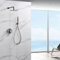 IMEX - Colonne de Douche Encastrée Noir Salle de Bain | Colonne Douche Encastrable Laiton Noire | Pommeau Douche Anti Calcaire en Acier Inoxydable S.304 | Série Monza