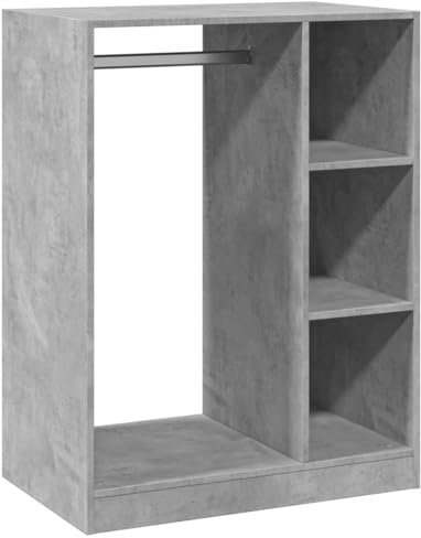 vidaXL Kleiderschrank, Garderobenschrank mit Stauraum, Hochschrank für Schlafzimmer, Dielenschrank Schrank, Modern, Betongrau Holzwerkstoff